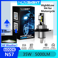 1 Đèn pha xe máy LED Novsight N57 H4 mới nhất 6000K siêu sáng 35W 5000LM Bóng đèn pha LED mini chùm 