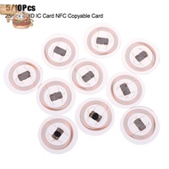 sun 5/10pcs CUID NFC Tag 25mm Rewritable Transparent Coin Card NFC Label For Proximity Keyfobs Tags 