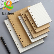 BAIHEE 80Sheets Notebook Refill Paper, A5/A6/A7 Horizontal Line/Blank Loose Leaf Paper, Durable Kraf