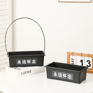 Sacrificial Plastic Small Black Box Flower Basket Box Funeral Grave Sweeping Flower Box White Funera