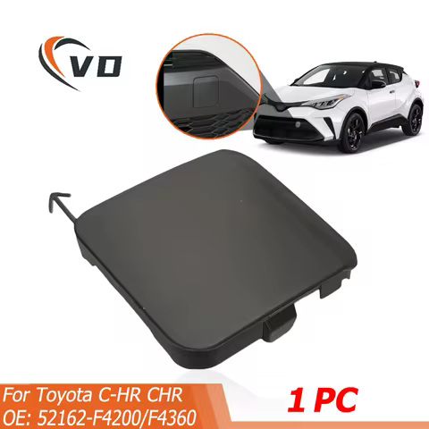 1X Black Plastic Front Bumper Tow Hook Cover Cap Fit for Toyota CHR 2021-2022 OE:52128F4200, 52128F4