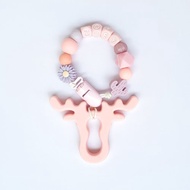 zoey 仙人掌 雛菊 粉色 奶嘴鏈 /粉色鹿角小雞