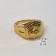 Cincin Pria Emas Kuning Mas Asli Kadar 700 70% Model Burung Elang