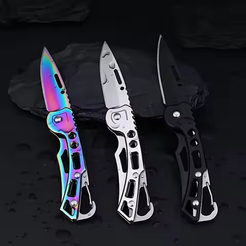 Stainless Steel Folding Knife, EDC Portable Pocket Knife, Outdoor Camping Knife, Suitable for Jungle