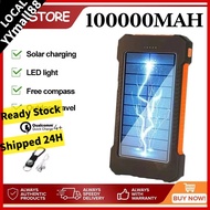 【24H】Mobile Solar Power Bank100000 mah original PowerBank Mobile Portable 2 USB Micro Type-C Phone P