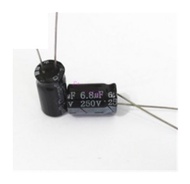 200pcs/lot T35 250v 6.8UF aluminum electrolytic capacitor size 8*16 6.8UF250v 20%