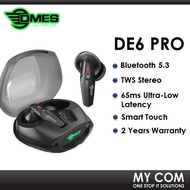 DMES DE6 Pro Bluetooth 5.3 Wireless Earphone 65MS Ultra Low Latency Earbuds With Stereo Gaming 8 Hou