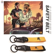 Wishlistforyou Muti-Pendant Key Holder Nylon Key Tags Keychain Game GTA Auto 5 Car Keyfob Motorcycle