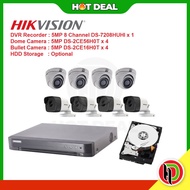 Hotdeal Hikvision 8 Channel 5 Mega Pixels Turbo DVR With 8 x 5MP Dome / Bullet Camera Optional CCTV 