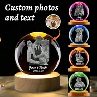1pc Customizable Colorful Crystal Ball Nightlight, USB Powered, 7x6x6cm/3x2.4x2.4", Supports Various