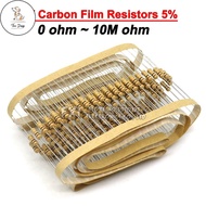 DC 50PCS 1/2W Carbon Film Resistors 5% 24R ~ 3.3K  24R 30R 47R 75R 100R 150R 200R 300R 470R 750R 1K 