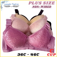 Plus Size 36C-46C Ladies Cotton Bra Women Bra C Cup Non-Wired Bra Baju Dalam Wanita 无钢圈胸罩 大码内衣 208