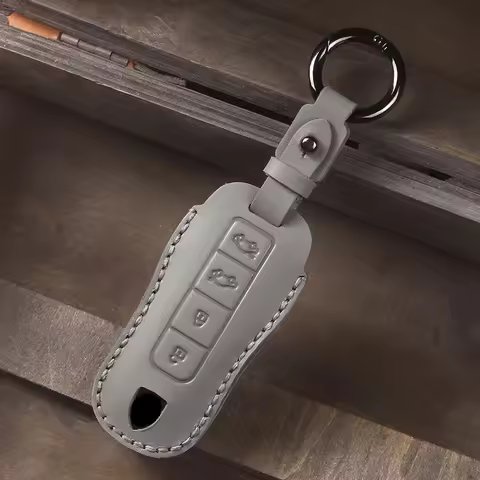 3/4 bottons Leather car Key Cover Case Remote Key Keychain Holder for Porsche Cayenne Panamera 911 9