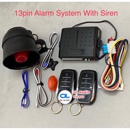 Universal 13P One-Way Car Alarm Vehicle System Protection Security System Siren with 2 Remote Control Alarm Kereta