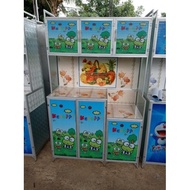 Rak Piring 3 Pintu Karakter Hello Kitty Doraemon Keropy Saping Kaca B