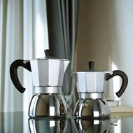 moka pot มอคค่าพอท อลูมิเนียม(สีเงิน) ฐานสแตนเลส หรูหรา แข็งแรง ทนทาน เครื่องชงกาแฟ เครื่องมือสกัดกาแฟ