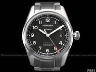 金鐸精品~W881 LONGINES 浪琴 Spirit先行者系列 黑色面盤大三針五星上將飛行錶自動上鍊男用腕錶