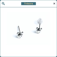 TRESORA silver earrings, funny bear face earrings TRESORA JEWELRY