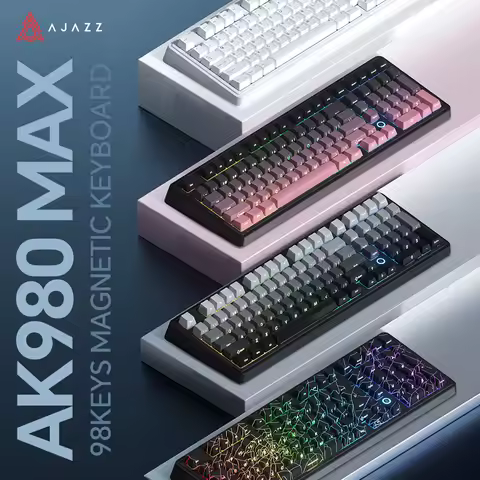 AJAZZ AK980 MAX Mechanical Keyboard Wired Magnetic Switch 0.01mm 8K Hot Swap ARGB E-sports Games Cus