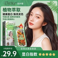 DeXe Hair Dye Extracted from Plants Bubble Type Cover Grey Hair Moisturizing Color Restoring Hair Ca