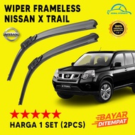 Wiper Frameless X Trail 1 Set Kiri dan Kanan / Wiper Mobil Nissan Xtrail / Wiper Tanpa Rangka Besi /
