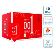 [3 & 10 Bao] Bao Cao Su OLO Zero One 0.01mm Đỏ Siêu Mỏng Siêu Truyền Nhiệt