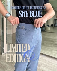LIMITED!!! Double Belts Trousers Vol.3 - Sky Blue (Stretchable)