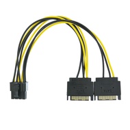 Dual SATA to 8 Pin (6+2 Pin) Video Card GPU Power Supply Cable 8.6inch 22cm (1 Pack)