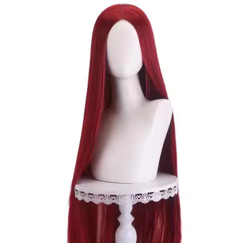Long Straight Wig 100cm Black Daily Wear, Unisex Center Parted Lace Front for Halloween Cosplay Anim