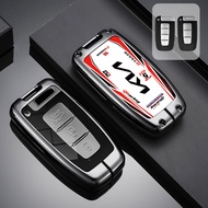 KIA เคสกุญแจเปลือกหอยกุญแจรถเครื่องประดับแฟชั่นป้องกันกุญแจสไตล์การแข่งโลหะผสมสังกะสีเคสสมาร์ทคีย์สำ