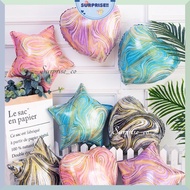 18Inch Premium Marble Heart Shape Foil Balloon 18Inch Marble Star Foil Balloon 18" Helium Agate Foil