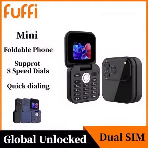 FUFFI I17 Pro Folding Mini Phone 1.77 Inch HD Colorful Screen Phone Fun Feature Phone 2G Network Dua