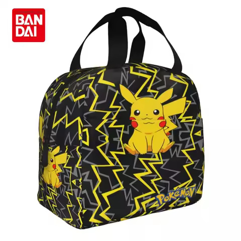 Bandai Japan Anime Pokemon Lunch Bag for School Kids Office Pikachu Sac Lunch Portable Thermal Coole
