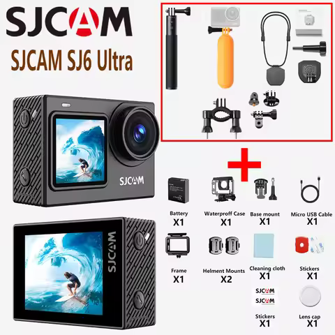 SJCAM Action Camera SJ6 Ultra Long Range Support Wireless Mic Live Stream Cycling Anti-shake 4K 30FP