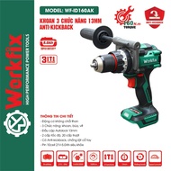 Khoan pin 3 chức năng Workfix WF-ID160AK lực siết 160NM Có Anti-Kick Back Chuyên khoan bê tông Khoan