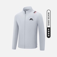 J.lindeberg Golf เสื้อกันลมผู้ชายฤดูใบไม้ร่วงฤดูหนาวกอล์ฟกีฬาเสื้อแจ็คเก็ตขนแกะอบอุ่นสบาย #2301