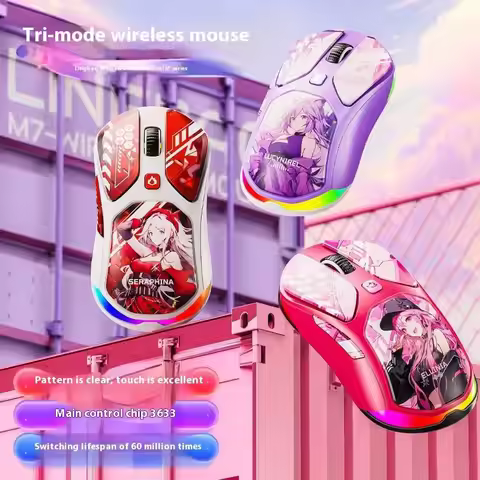 Lingbao M7 Three Mode Wireless Mouse Sublimates Ip Theme E-Sports Game Computer Office Lightweight L