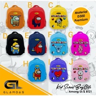 Open PO / GLAMOAS Backpack Bag / Children Bag BT21 / AMONG US Children Bag / School Backpack / Schoo