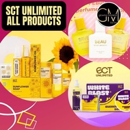 SCT UNLIMITED ALL PRODUCTS: White blast soap, scrub, lotion & Sunflower serum, toner, soap, sunscree
