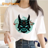 Genshin Impact Impack top tees male vintage white t shirt grunge manga top tees manga graphic