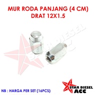 Drat CAR RACING NUTS 12X1.5 SIZE 4 CM HILUX WHEEL NUTS FORTUNER WHEEL BOLT ROCKY TAFT KATAN