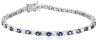 Sterling Silver Alternating Stone Prong Set AAA Cubic Zirconia Tennis Bracelet (previously Amazon Co
