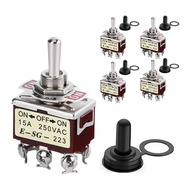 5PCS Momentary Toggle Switch 12V DC 3 Position 30A DPDT (ON)-Off-(ON) 6 Pin Car Toggle Switch with C