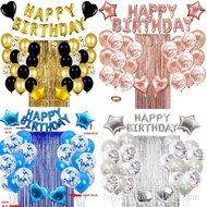 Black Gold Birthday Balloon Set Birthday Party Decoration Supplies happybirthday Party Decoration VH