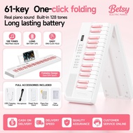 (Local Stock | COD) BETSY B151 61 Keys Foldable Portable Piano Keyboard for Children & Beginners fol
