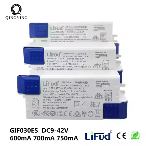 New Arrival DC9-42V LiFud LED Driver No Flicker LF-GIF030ES Series 600mA 700mA 750mA 25W-32W For Pan