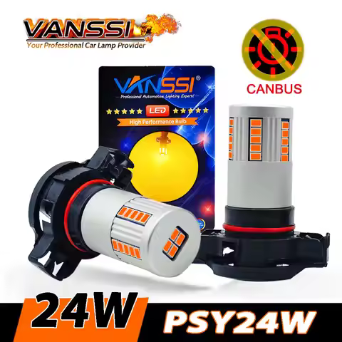 2Pcs PSY24W PWY24W PW24W PY24W LED Bulb Canbus Error Free Amber Yellow for VW front Turn Signal Ligh