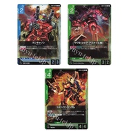 Japanese Gundam Card Guncannon GD01-004 R/ Zaku II  GD01-026 R/Shenlong Gundam GD01-029 R Newtype Ri