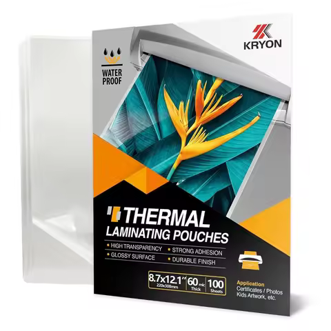 A4 Thermal Laminating Sheets, 8.7 x 12.1 Inches, 50 mic Thick, 100 Pack, Non-Toxic Material and Adhe