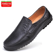 TOMATO【Ready Stok】2023 Retro Style Men's Leather Shoes Classic Black Formal Leather Shoes for Men Original Cow Leather Design Plus Size Shoes for Business Size 38-48